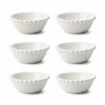 Momaz 6-Piece White Porcelain Round Sauce & Nut Bowl Set
