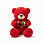 Red Teddy Bear with Reversible Sequin Heart 80 cm