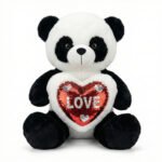 Valentine's Day Panda Plush with Reversible Sequin Heart 40 cm
