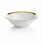 Deva Large Porcelain Soup Bowl with Gold Rim - Image 3