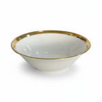 Deva Large Porcelain Soup Bowl with Gold Rim
