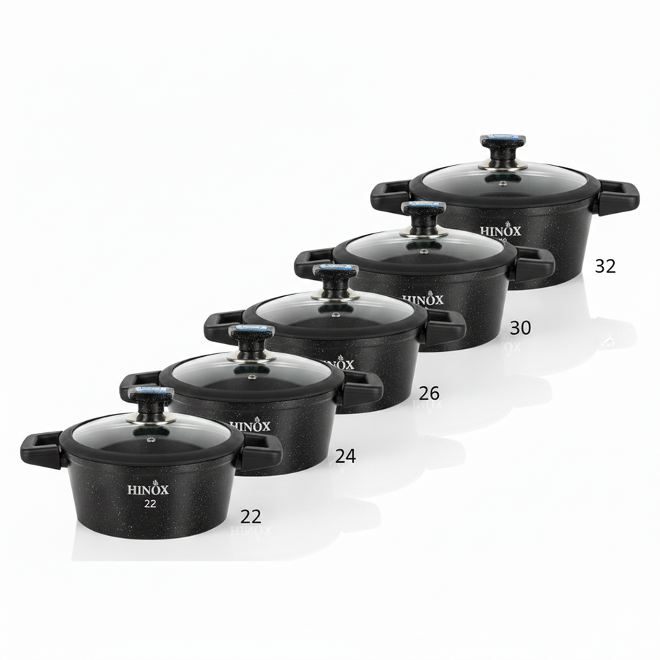 7- Hinox Black Granite Non-stick Cooking Pot - Image 1