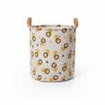 Foldable Houndstooth Fabric Laundry Basket with Handles - Image 3
