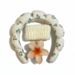 3-Piece Cherry Spa Headband and Flower Hair Clip Set