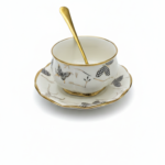 Momaz 18-Piece Butterfly Tea Set with Gold Spoons - Image 3