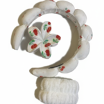 3-Piece Cherry Spa Headband and Flower Hair Clip Set - Image 6