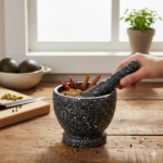 Avanti Black Speckled Granite Mortar and Pestle - Image 2