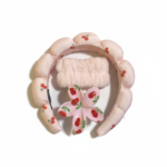 3-Piece Cherry Spa Headband and Flower Hair Clip Set - Image 2