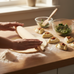 Traditional Wooden Rolling Pin with Handles 42*4.50cm - Image 2