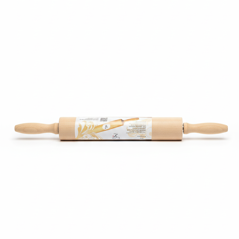 Gemini_Generated_Image_714tva714tva714t Traditional Wooden Rolling Pin with Handles 42*4.50cm - Image 1