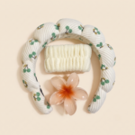 3-Piece Cherry Spa Headband and Flower Hair Clip Set
