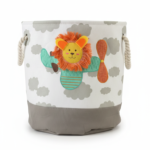 Foldable Houndstooth Fabric Laundry Basket with Handles