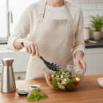 Deva Galon Silicone Slotted Spoon with Wooden Handle - Image 2