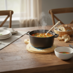 Mediterranean Round Wood Trivet with Ceramic Tile Inlay - Image 3