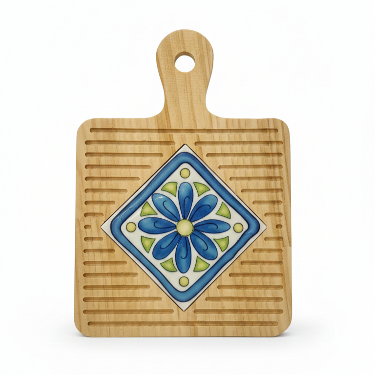 Gemini_Generated_Image_dhuydjdhuydjdhuy Mediterranean Square Wood Trivet with Diamond Ceramic Inlay - Image 1