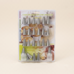 24-Piece Stainless Steel Cake Decorating Icing Nozzle Set with Couplers