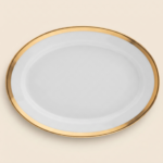 Deva Large Oval Porcelain Platter with Gold Rim '12 inch'