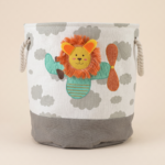 Foldable Houndstooth Fabric Laundry Basket with Handles