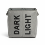 2-Section Foldable Fabric Laundry Hamper - Image 2