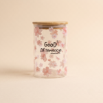 Good Afternoon Floral Glass Jar with Bamboo Lid