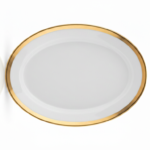 Deva Large Oval Porcelain Platter with Gold Rim '12 inch'