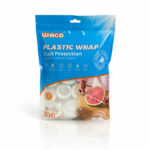 Waco Disposable Elastic Plastic Food Storage Covers (100 PCS)