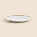White Ceramic Plate with Gold Rim