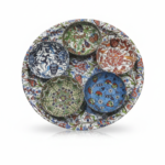 Hand-Painted Turkish Ceramic Serving Set with 5 Bowls and Tray