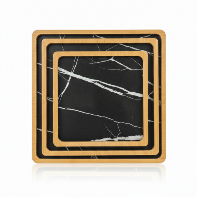 Gemini_Generated_Image_zel5h0zel5h0zel5 n 3-Piece Nesting Square Bamboo Trays with Marble Pattern - Image 1