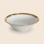 Deva Large Porcelain Soup Bowl with Gold Rim
