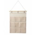 9-Pocket Hanging Wall Organizer with Patterned Linen - Image 6
