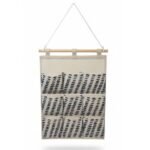 9-Pocket Hanging Wall Organizer with Patterned Linen - Image 4