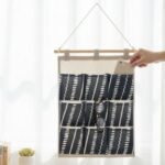 9-Pocket Hanging Wall Organizer with Patterned Linen - Image 3