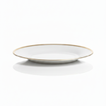 White Ceramic Plate with Gold Rim