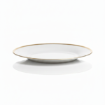 White Ceramic Plate with Gold Rim - Image 3