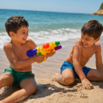 Pressurized Plastic Toy Water Gun Blaster (Yellow & Blue) 38 cm - Image 2