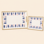 Momaz (2pcs) Floral Design Plastic Serving Trays Set - Image 6