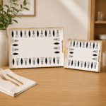 Momaz (2pcs) Floral Design Plastic Serving Trays Set - Image 2