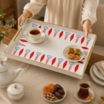 Momaz (2pcs) Floral Design Plastic Serving Trays Set - Image 5
