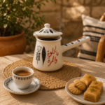 Momaz 3Pcs Enamel Arabic Calligraphy Coffee Pots Set - Image 3