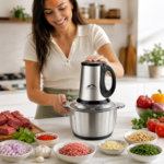 Momaz Electric Meat Grinder 300W 5L Stainless Steel Bowl - Image 2