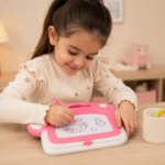 Mushroom-Shaped Kids Magnetic Drawing Board with Sliding Eraser - Image 2