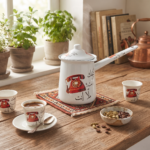 Momaz Enamel Coffee Warmer Set - Image 2