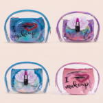 3-in-1 Clear Makeup Bag Set with Iridescent Pouches