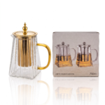 Square Glass Teapot with Stainless Steel Infuser (750ml)