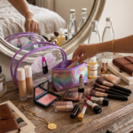 3-in-1 Clear Makeup Bag Set with Iridescent Pouches - Image 9