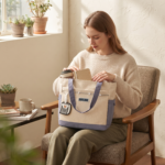 Tote Bag with "DREAM" Patch and Bear Charm - Image 2