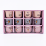 12-Piece Ceramic Arabic Coffee Cup Set (Mixed Typography Designs)