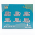 Glass Tea 6 Cup & 6 Saucer Set (12 Pieces)