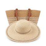 Woven Straw Beach Tote Bag with Zipper Closure - Image 3
